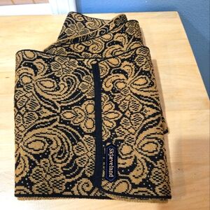 Skjaeveland Norwegian Wool Scarf, Tan / Black, Made in Norway